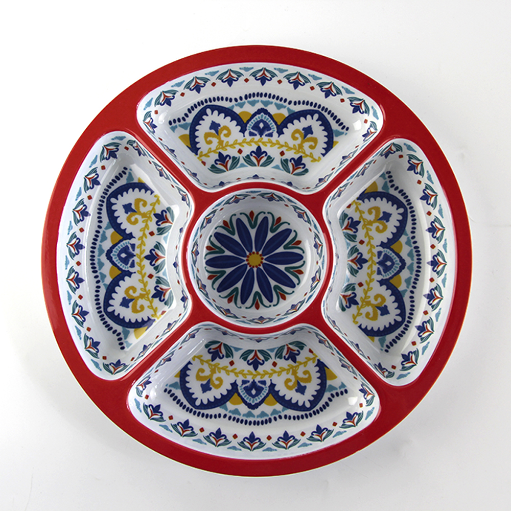melamine chip and dip server