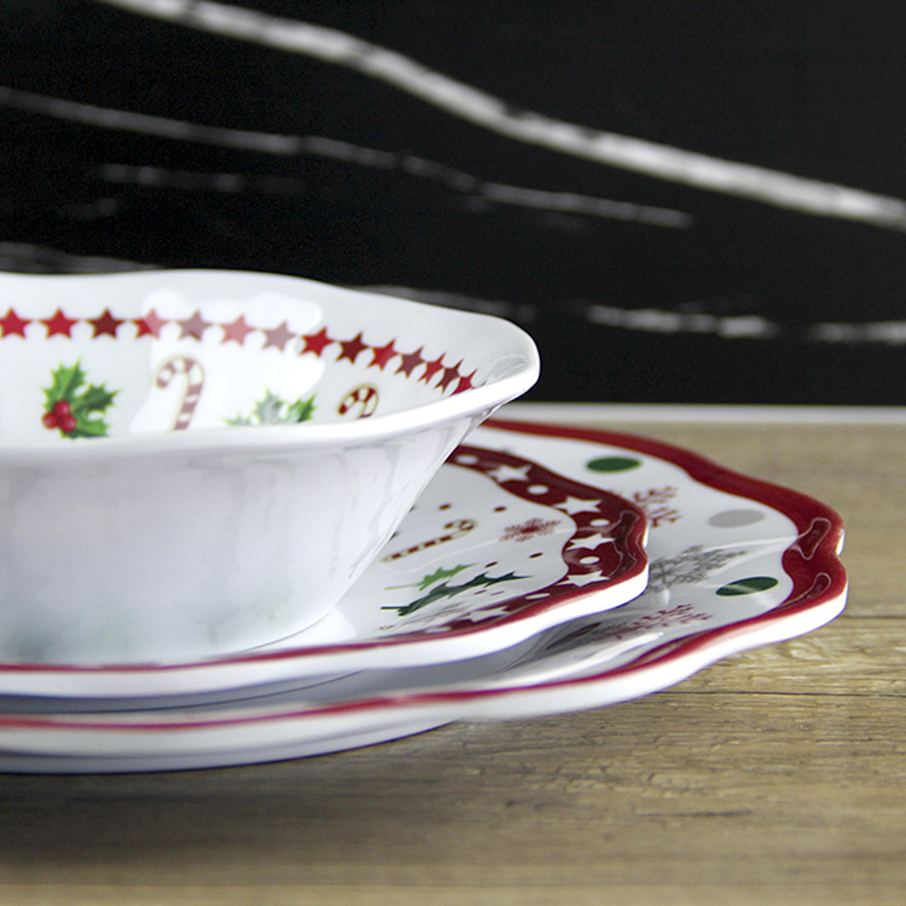 melamine christmas dinnerware