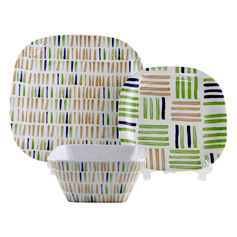 square melamine dinnerware sets