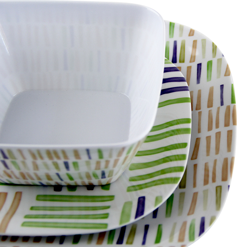 square melamine dinnerware