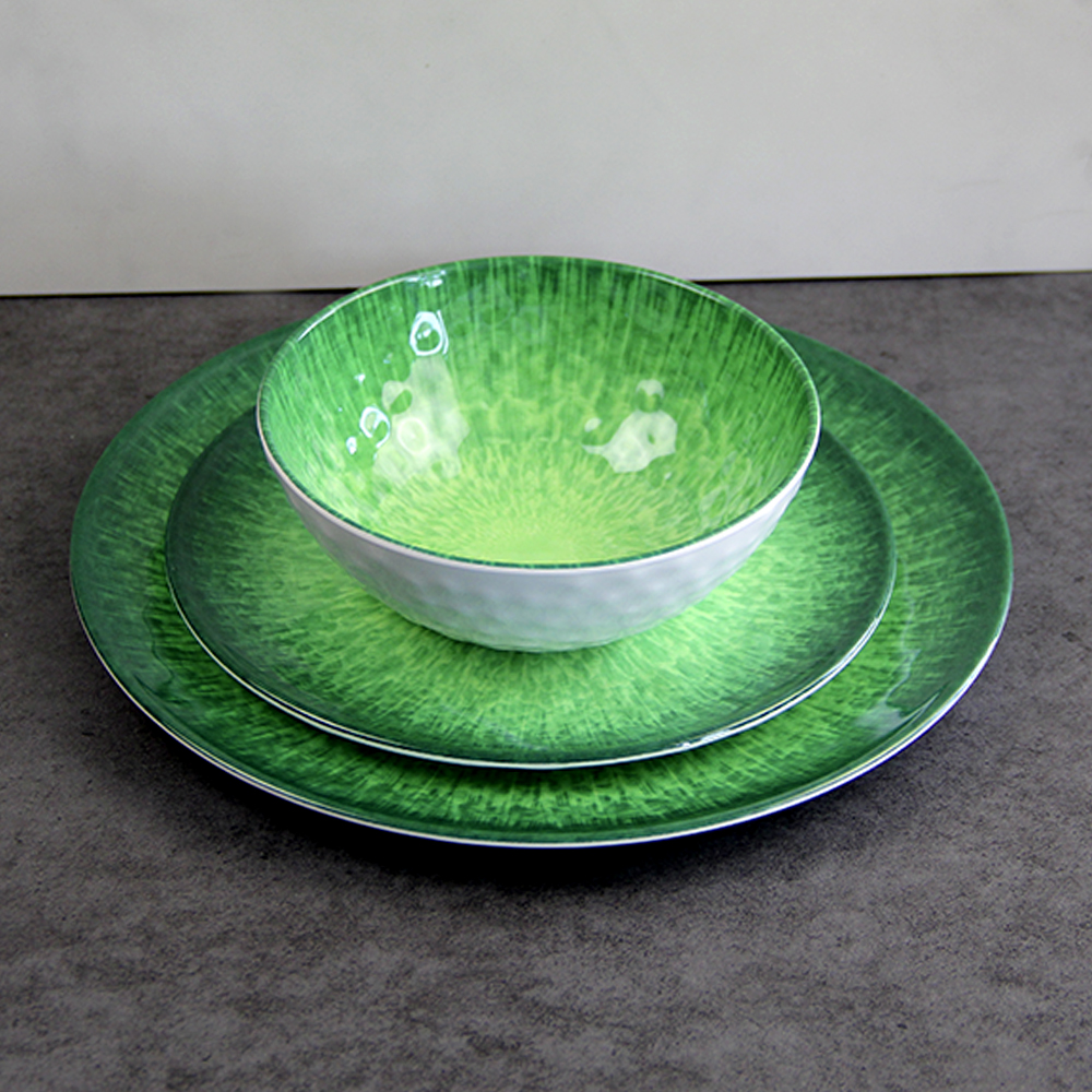green melamine dinnerware sets