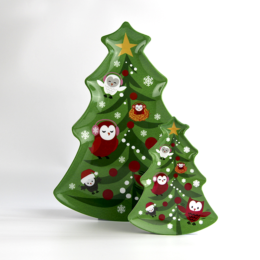 melamine christmas tree plates