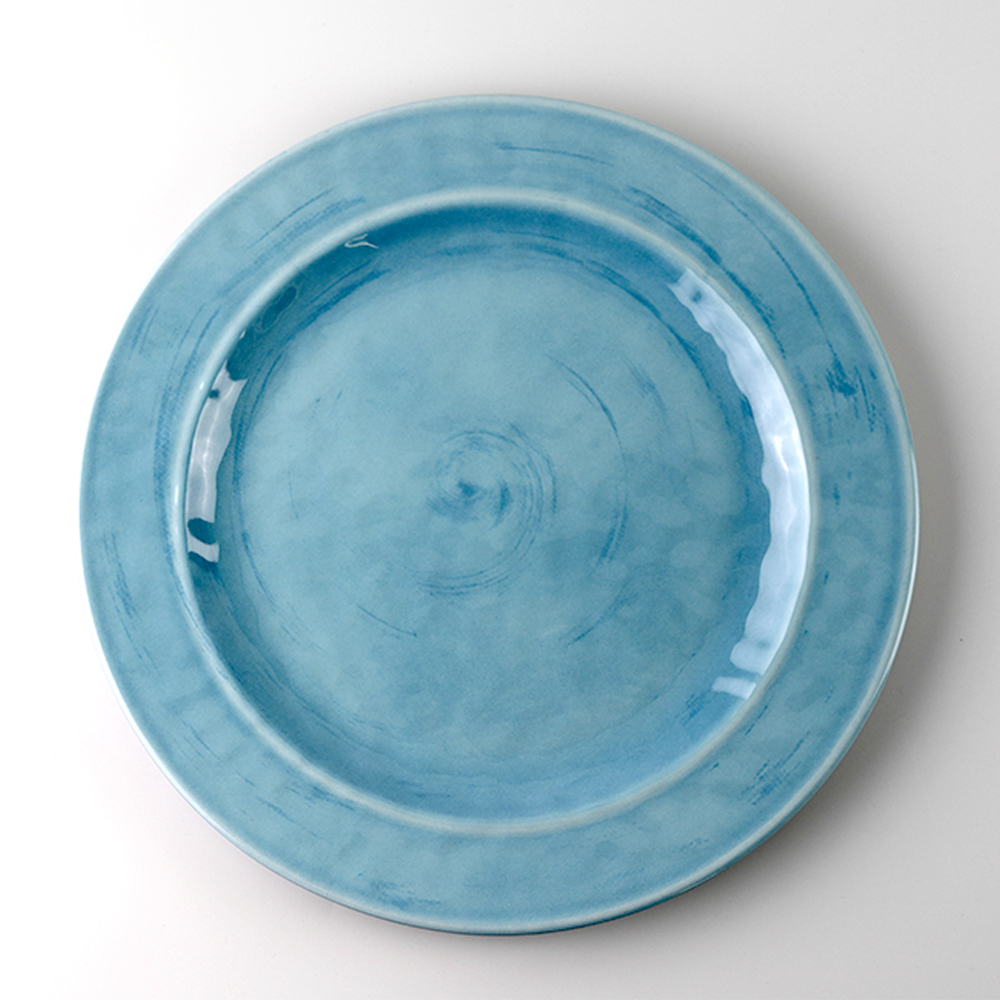 blue melamine dinner set