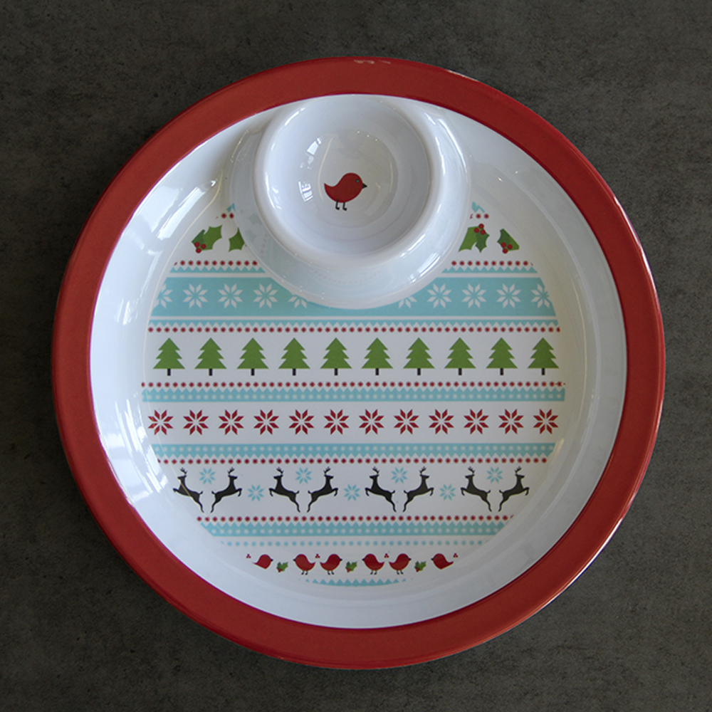 melamine chip and dip platter