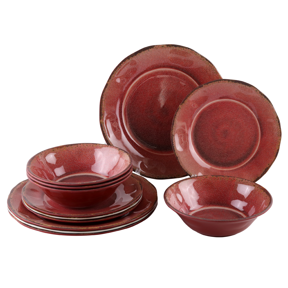 melamine dinnerware red