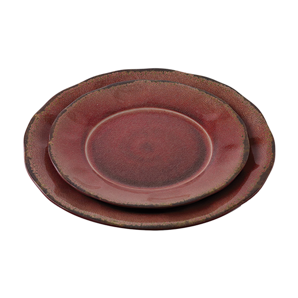 red melamine plates
