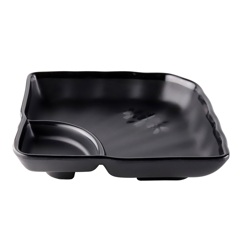 black melamine plates