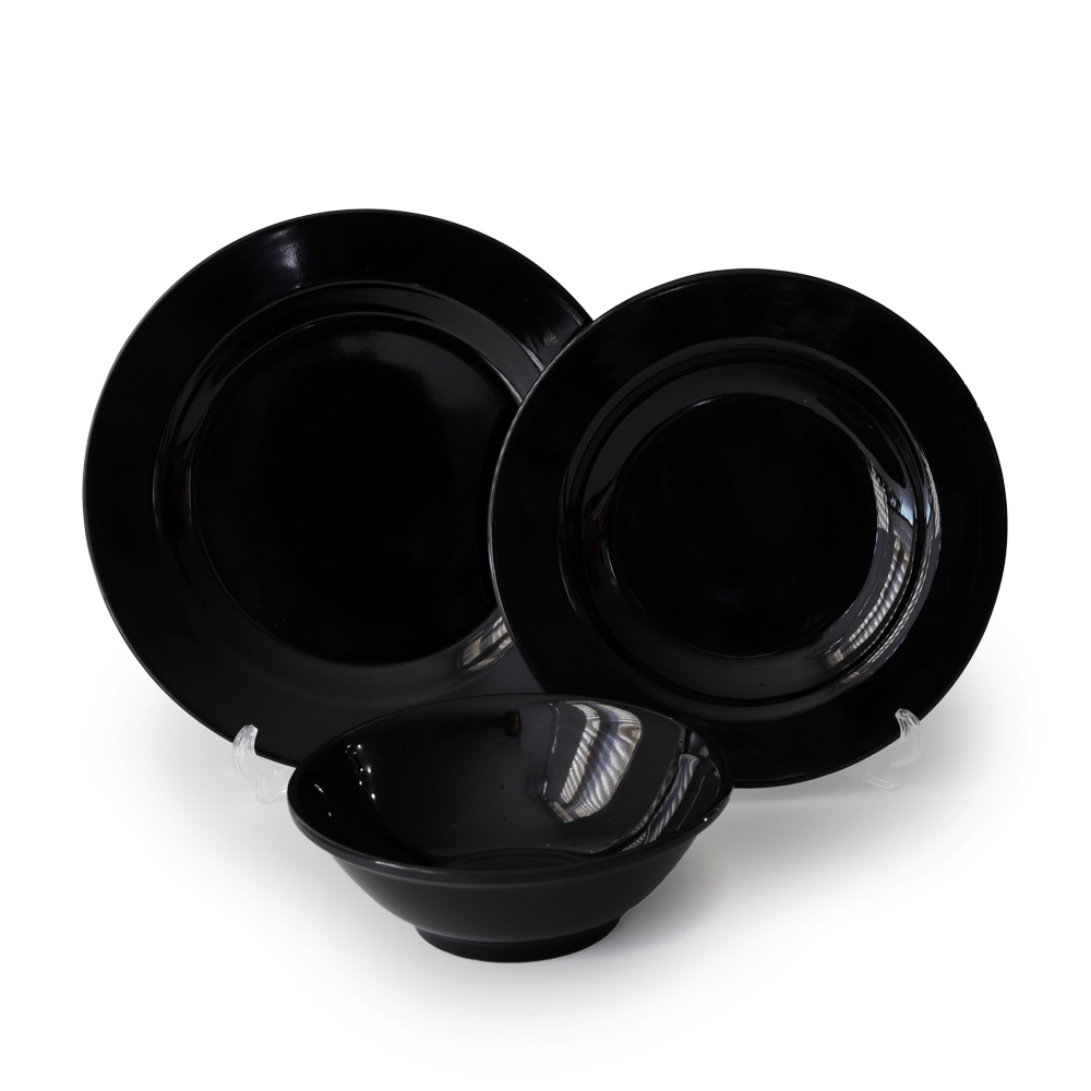 black melamine tableware