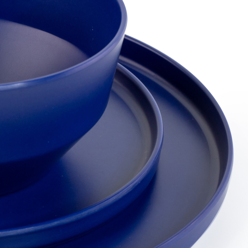 blue melamine dinner set