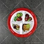 white round melamine plate