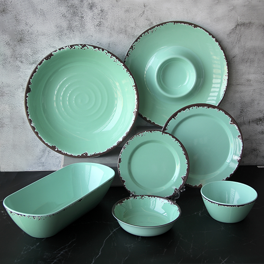 rustic melamine dinnerware set