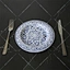 blue and white melamine plates
