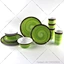 green melamine dinnerware