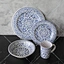blue and white melamine plates