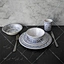 blue and white melamine dinnerware