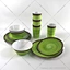 green melamine dinnerware