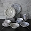 blue and white melamine dinnerware