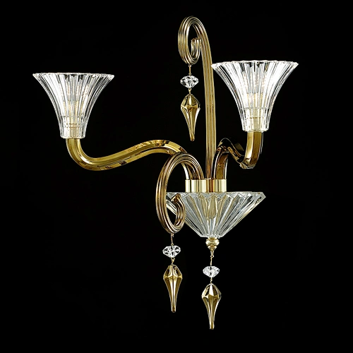 Modern Simple Luxury Golden Natural Crystal Light Wall For Living Room