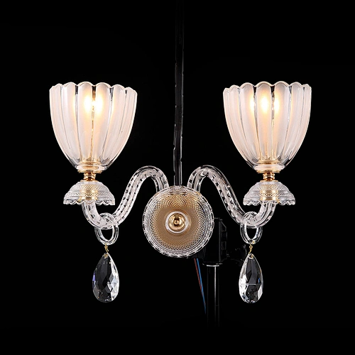 Crystal Glass Wall Light Modern Crystal Halo Clear Glass Sconce Wall Lamp Beaded Wall Light