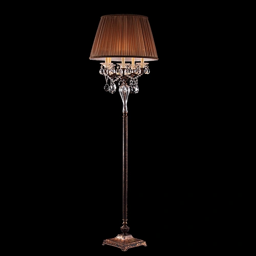 Top French Column Floor Lamp Modern Indoor Home Living Room Hotel Light Vintage Crystal-glass Standing Light Floor Lamp