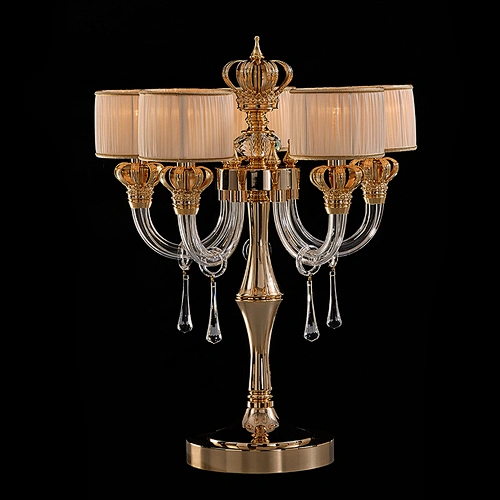 Metal Gold Table Lamp Bedroom Living Room Modern Creative Metal Glass Crown Shape Table Lamp