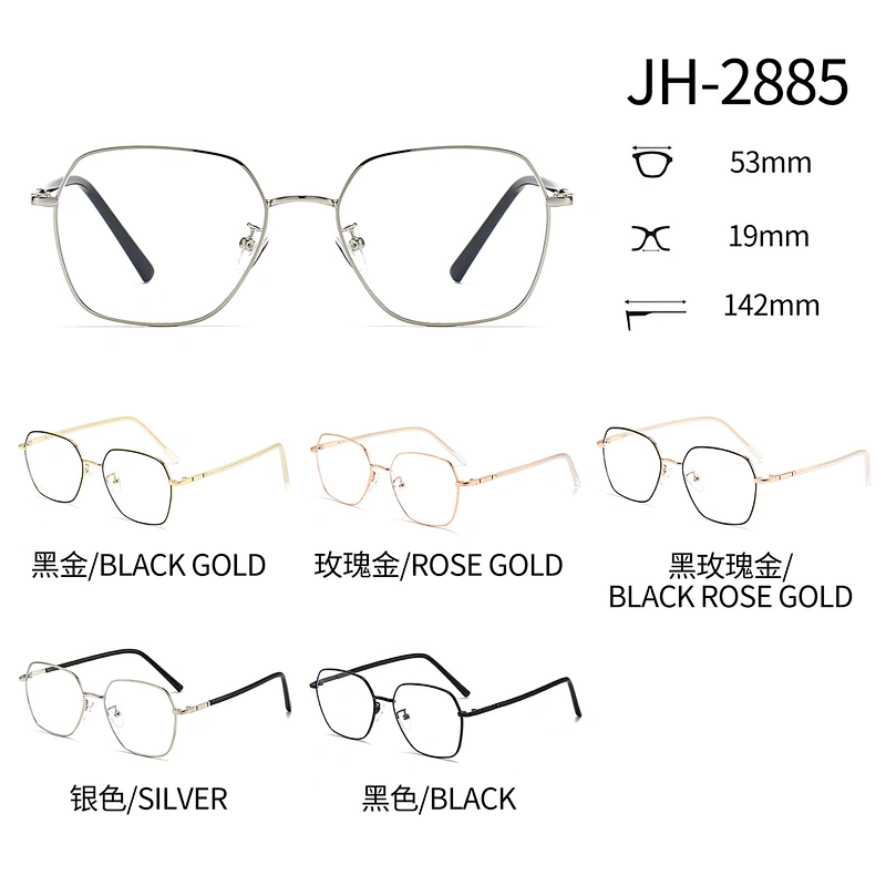 Metal Optical Glasses Square Frame Vintage Style with CP Temple Tips
