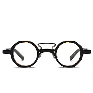 Acetate Optical Glasses Hexagon Frame Circle Lenses Eyeglasses