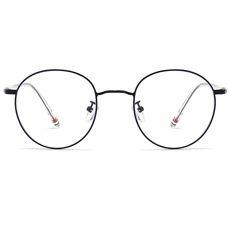 For Teenager Metal Optical Glasses Blue Light Blocking Round Shape Inner Ring