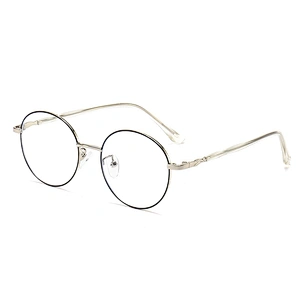 Round Frame Metal Optical Glasses Anti Slip Temple Simple Style