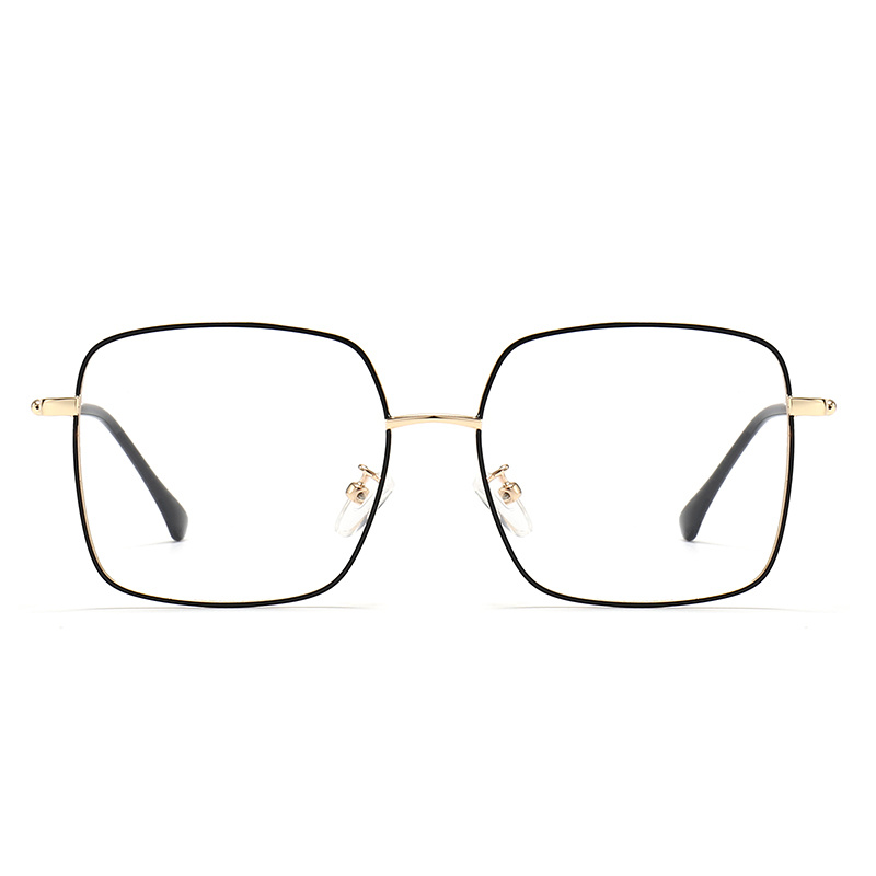 Oversize Metal Optical Glasses Retro Style Square Shape Eyeglasses