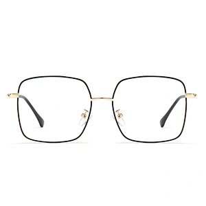Oversize Metal Optical Glasses Retro Style Square Shape Eyeglasses
