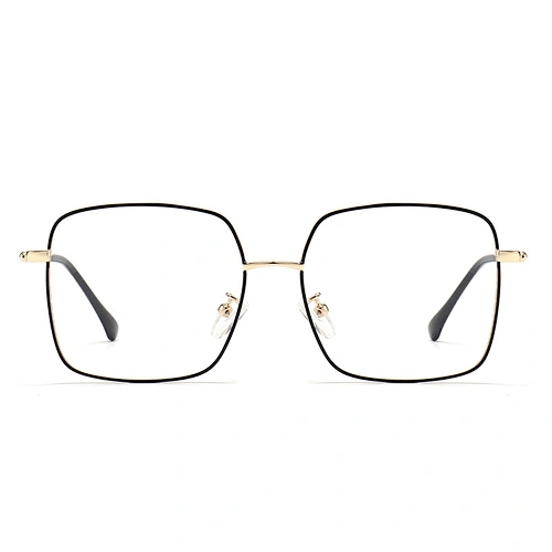 Oversize Metal Optical Glasses Retro Style Square Shape Eyeglasses