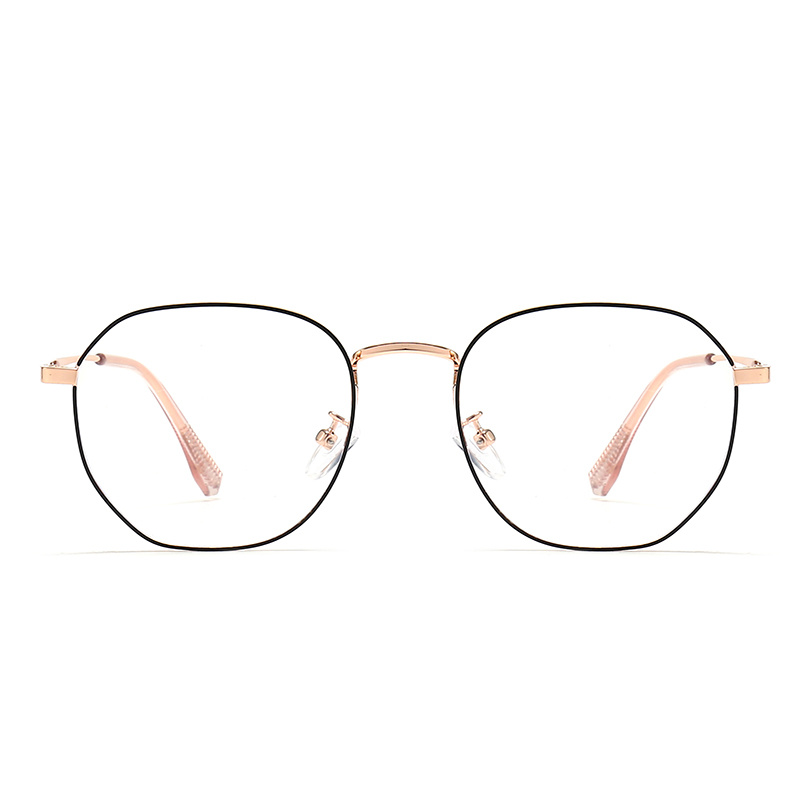 Modern Metal Optical Glasses for Women Colorful Two Tones Round