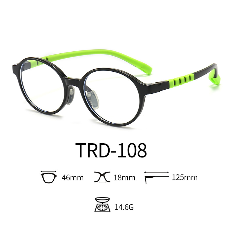 Soft Kids Optical Glasses Round Frame Clear Polarized Lenses Blue Light Blocking
