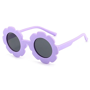 Sunglasses for Kids Flower Shape Frame Circle Polarized Tinted Lenses TPEE