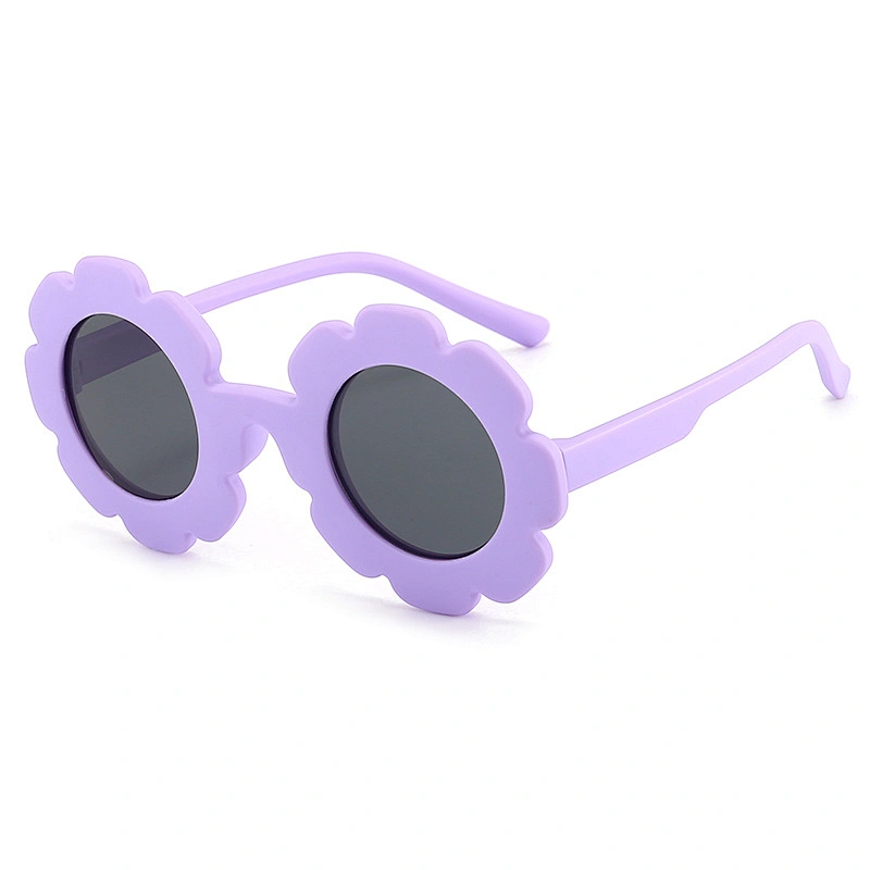 Sunglasses for Kids Flower Shape Frame Circle Polarized Tinted Lenses TPEE
