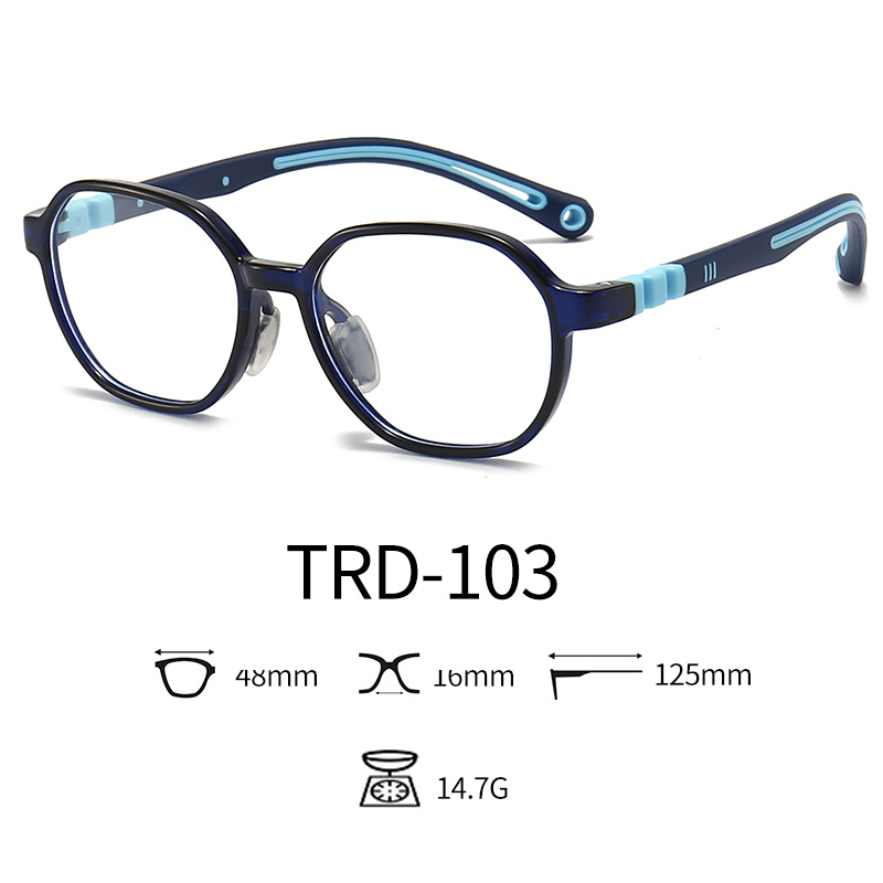 Kids Optical Glasses Blue Light Polarized Lenses with Polygon Frame