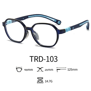 Kids Optical Glasses Blue Light Polarized Lenses with Polygon Frame