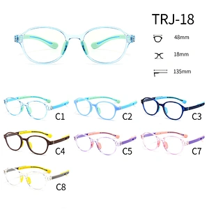 Plastic Frame Optical Glasses for Kids TPEE Soft Non Slip Nose Pad