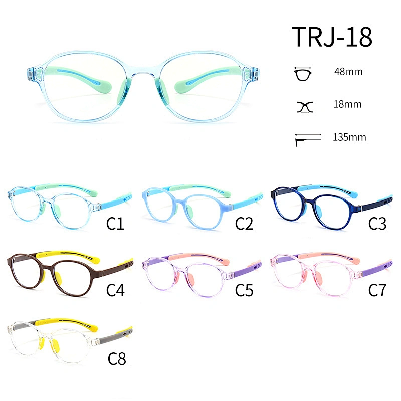 Plastic Frame Optical Glasses for Kids TPEE Soft Non Slip Nose Pad