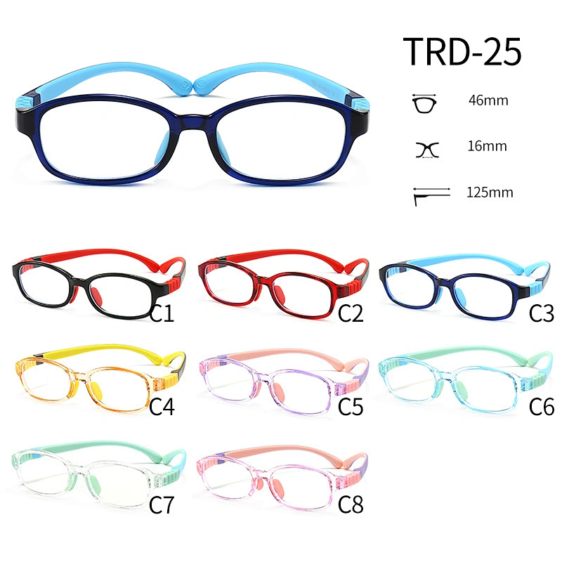 Cool Retro Optical Glasses for Teens TR90 Frame Soft Nose Pad Blue Light Lenses