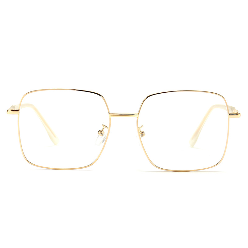 Square Frame Metal Optical Glasses Vintage Style Gold Eyeglasses