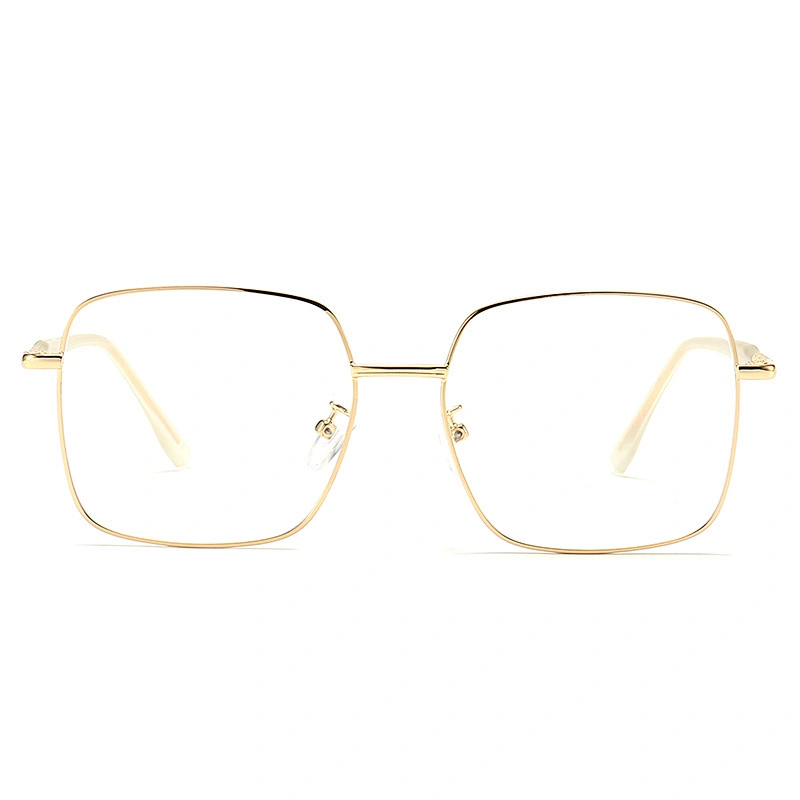 Square Frame Metal Optical Glasses Vintage Style Gold Eyeglasses