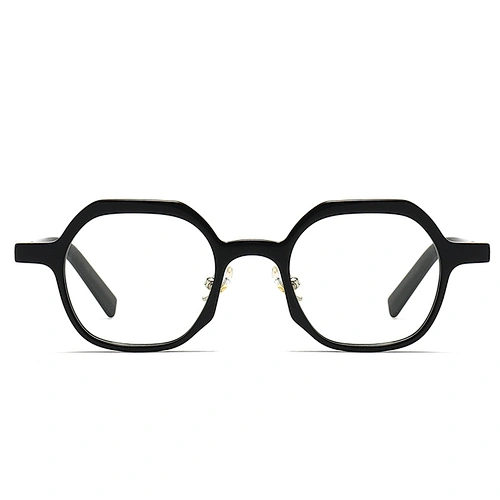 Non Breakable Acetate Optical Glasses with Hexagon Frame PC Lenses