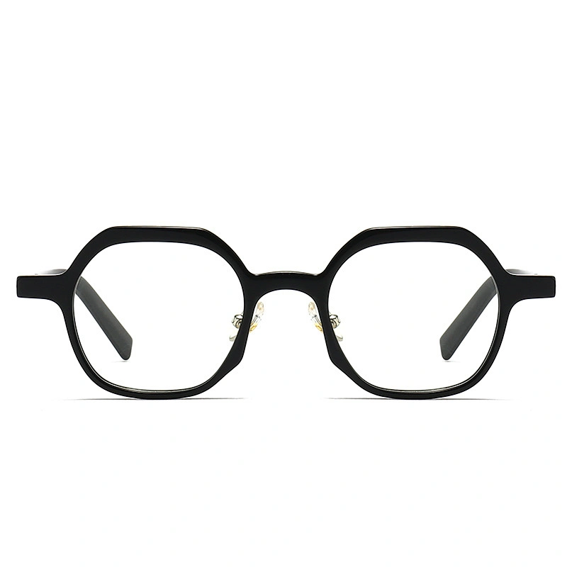 Non Breakable Acetate Optical Glasses with Hexagon Frame PC Lenses