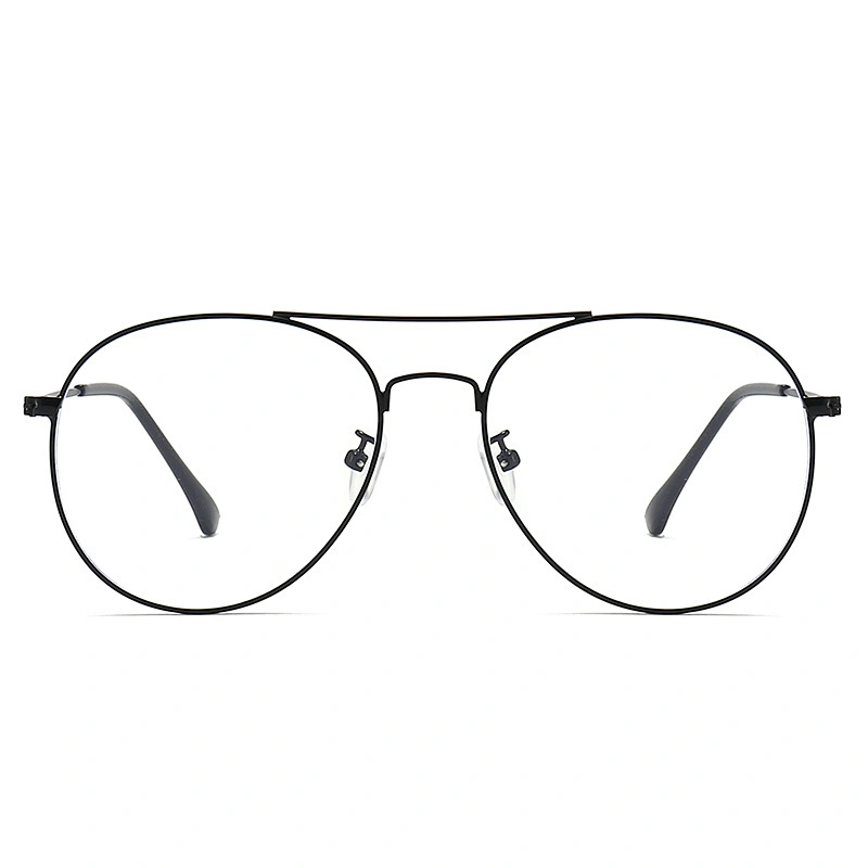 Aviator Style Metal Optical Glasses Cool Black Frame Clear Lenses