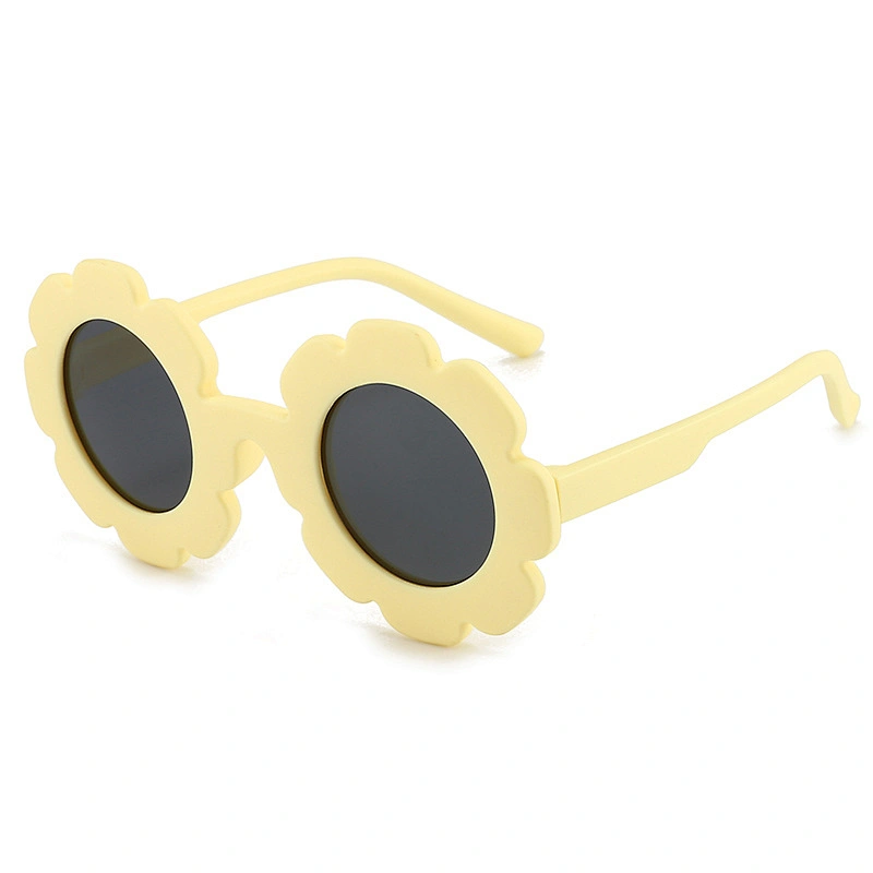 Sunglasses for Kids Flower Shape Frame Circle Polarized Tinted Lenses TPEE