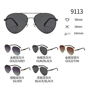Luxury Black Sunglasses for Men Metal Frame Aviator Style Male Sunglasses