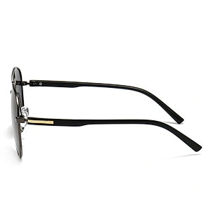 Luxury Black Sunglasses for Men Metal Frame Aviator Style Male Sunglasses