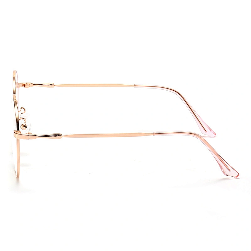 Unisex Metal Optical Glasses Circle Luxury Rose Gold Frame Lightweight